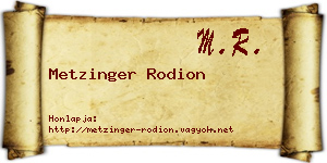 Metzinger Rodion névjegykártya